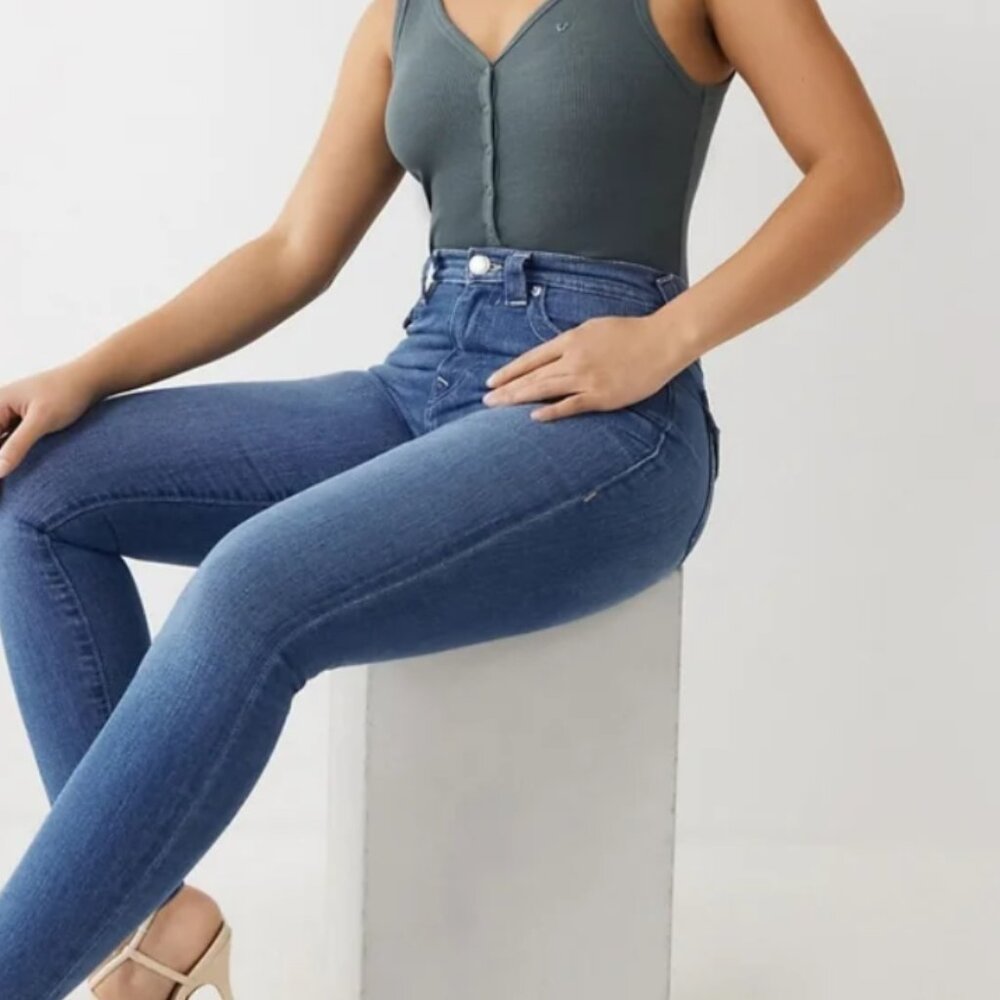 True Religion Women's Halle High Rise Super Skinny Ankle Jeans Size‎ 29